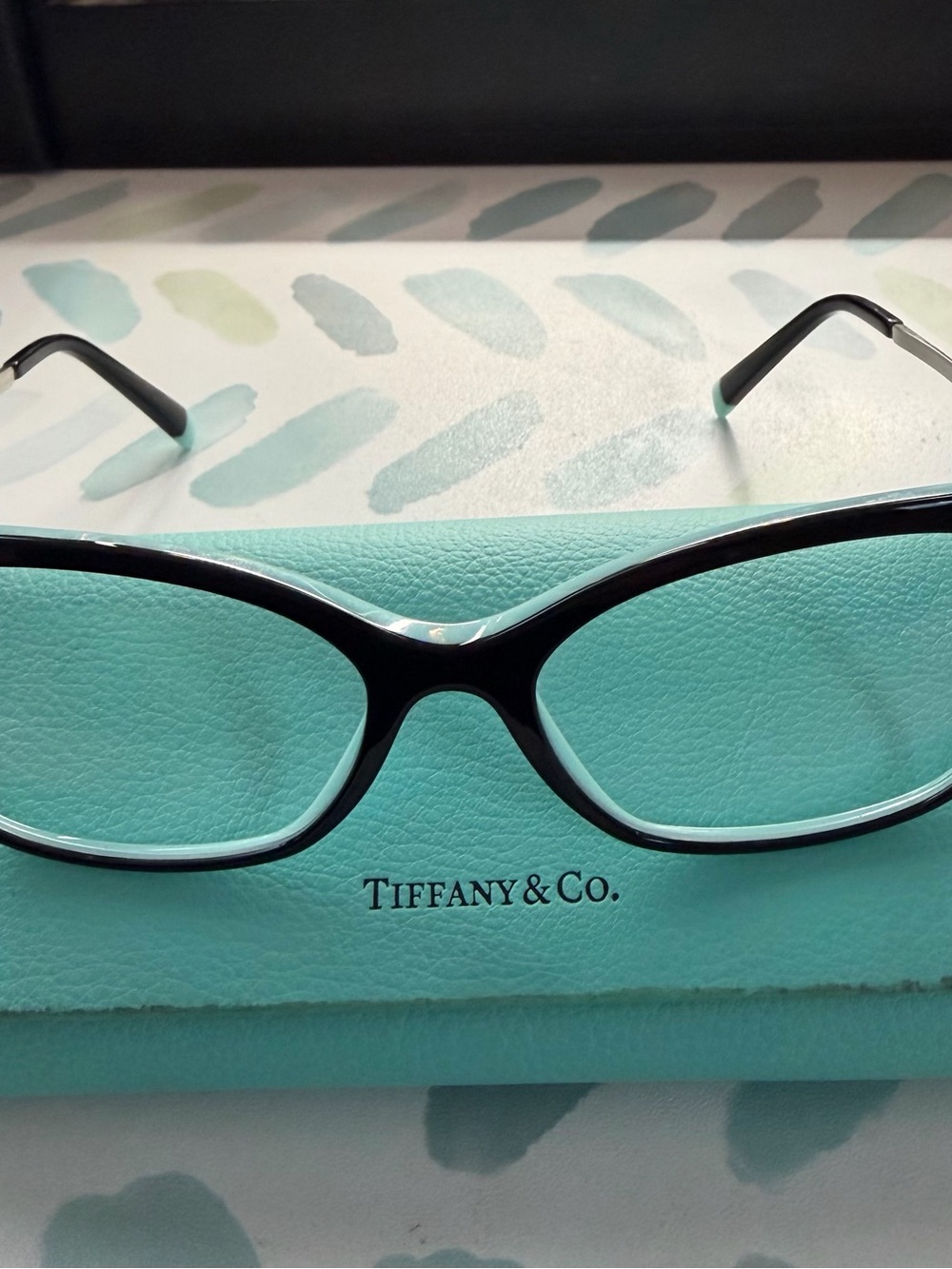 Tiffany & Co. Black Women's Prescription Eyeglass Frames with Tiffany Blue Case
